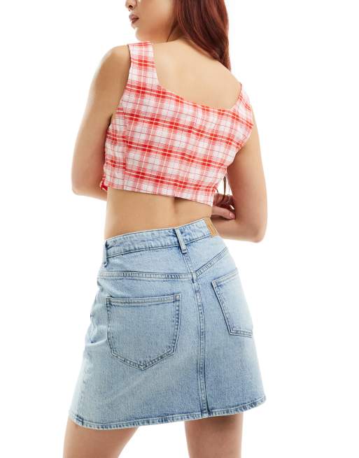 Vero Moda – Tessa –Jasnoniebieska jeansowa spódnica mini, 2 z 5