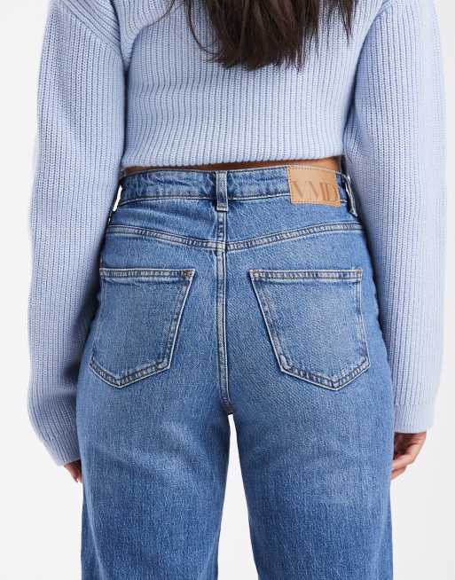 Vero Moda - Tessa - Jean ample à taille haute et genoux effet usé - Bleu moyen délavé, 4 de 5