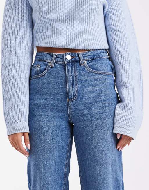 Vero Moda - Tessa - Jean ample à taille haute et genoux effet usé - Bleu moyen délavé, 5 de 5