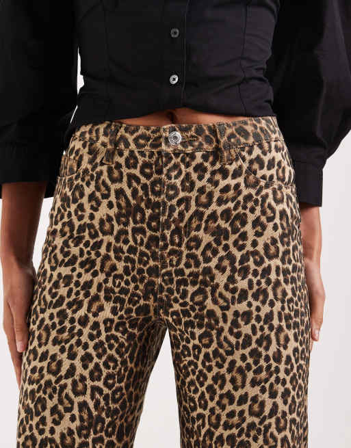 Vero Moda - Tessa - Jeans met hoge taille en wijde pijpen in luipaardprint, 5 van 5