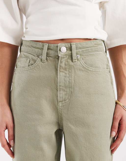 Vero Moda - Tessa - Jeans met wijde pijpen en hoge taille in groen, 4 van 5