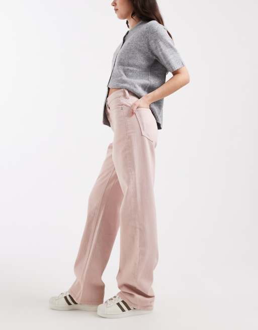 Vero Moda - Tessa - Jeans met wijde pijpen en hoge taille in lichtroze, 3 van 5