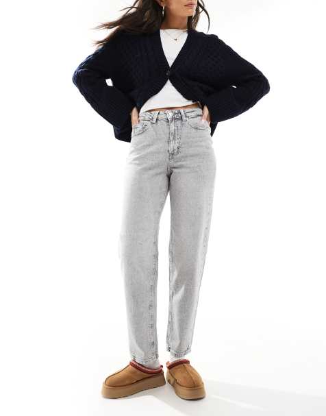 Vero Moda - Tessa - Lysegrå mom-jeans i denim - view 1