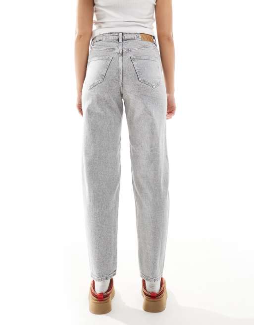 Vero Moda - Tessa - Lysegrå mom-jeans i denim, 4 af 5
