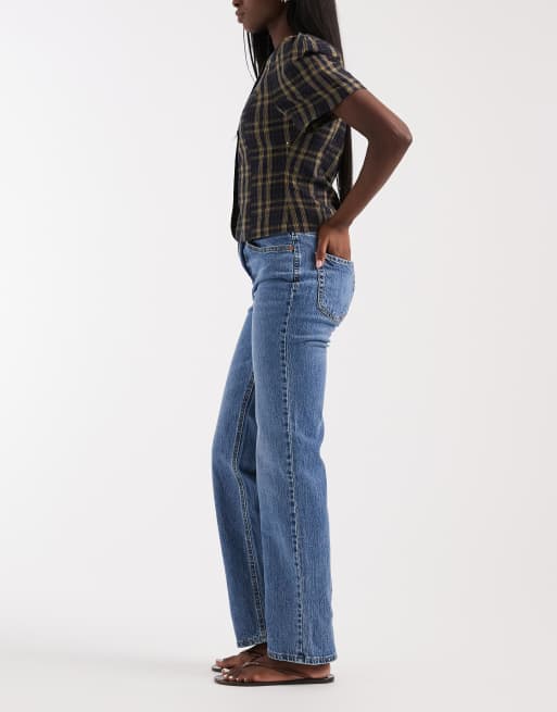 Vero Moda – Tessa – Mellanblå jeans med raka ben och hög midja, 3 av 5
