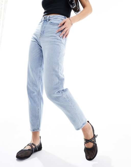 Vero Moda – Tessa – Mom-Jeans in Hellblau mit hohem Bund, 4 von 5