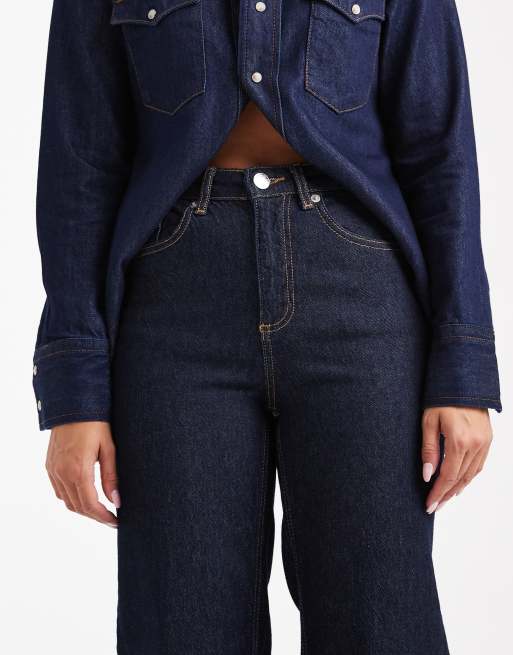 Vero Moda – Tessa – Mörkblå, sköljtvättad jeans med vida ben och hög midja, 5 av 5