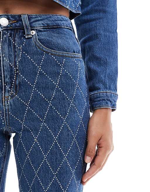 Vero Moda Tessa rhinestone jeans in medium blue - part of a Vero Moda Tessa rhinestone jeans in medium blue - part of a