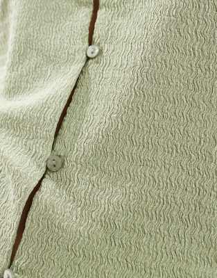 Vero Moda Textured Jersey Halter Top In Green