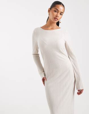 Vero Moda Textured Jersey Maxi Dress In White