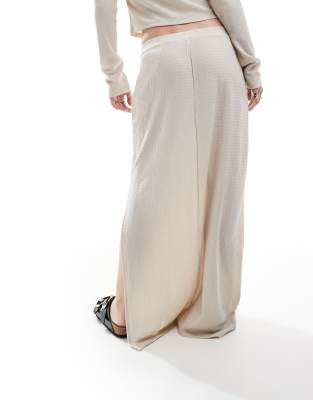 Vero Moda Textured Jersey Maxi Skirt In Neutral