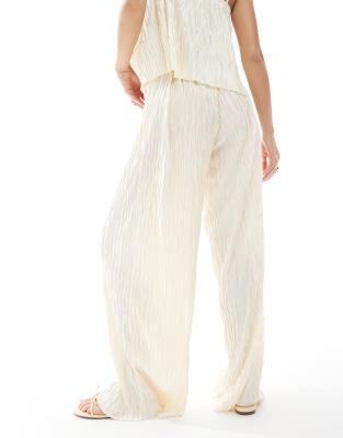 Vero Moda Textured Plisse Wide Leg Pants