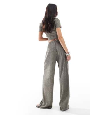 Vero Moda Textured Plisse Wide Leg Pants In Multi