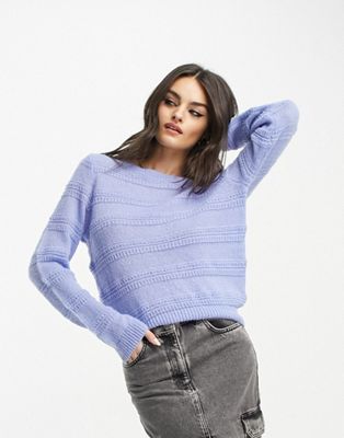 Vero Moda textured pullover jumper in powder blue