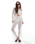 [Vero Moda] Vero Moda textured sheer beach pants in white (part of a set) 2XL WHITE