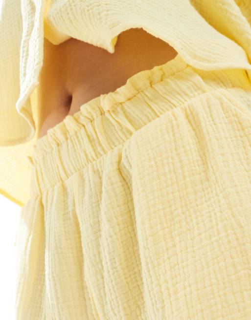 Vero Moda textured shorts in pale yellow - part of a set, 5 of 5