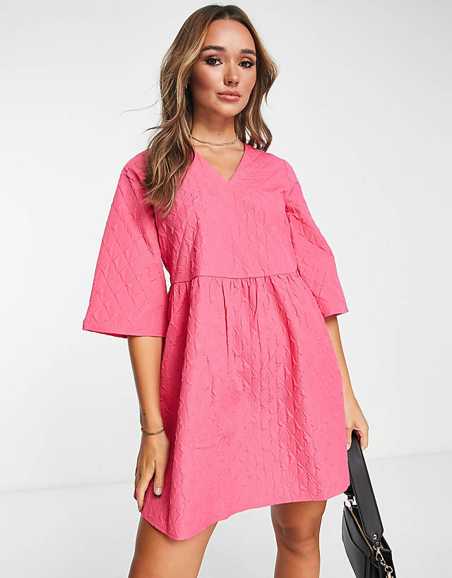 Vero Moda - textured smock mini dress in pink