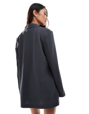 Vero Moda Throw On Longline Jersey Blazer In Gray