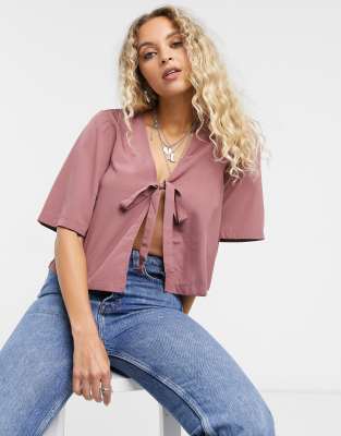 asos tie front top