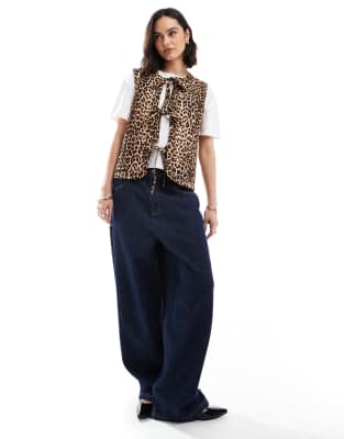 Vero Moda Tie Front Vest In Multi