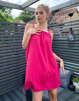 Vero Moda tie shoulder cami dress in pink - ASOS Price Checker
