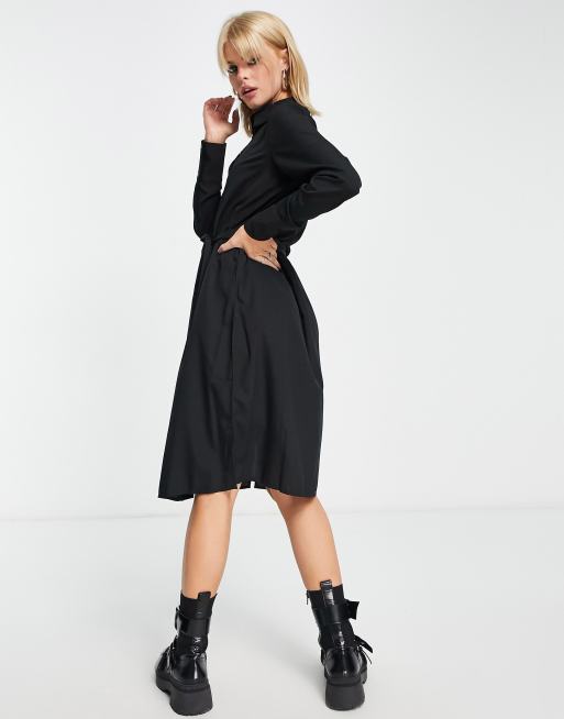 Vero Long-Sleeve Tie-Front Dress