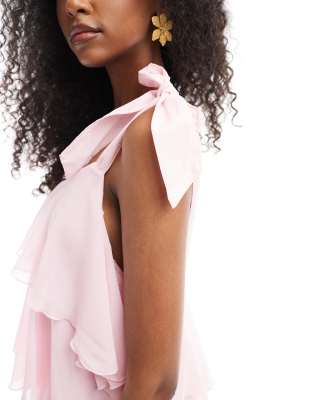 Vero Moda Tiered Maxi Dress With Tie Shoulder Detail