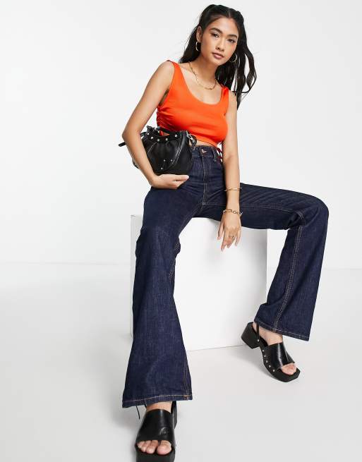 Vero Moda - Top arancione con laccetti ai lati, 4 di 4