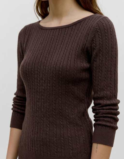 Vero Moda top de punto en chocolate torte, 4 de 5