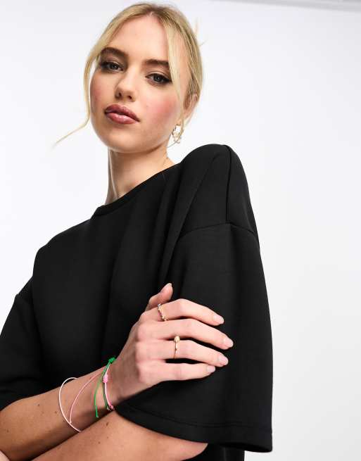 Vero Moda - Top in jersey oversize morbidissimo nero in coordinato, 2 di 4