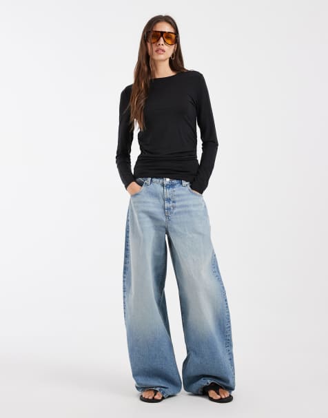 Vero Moda top met lange mouwen en plooien in zwart - view 1