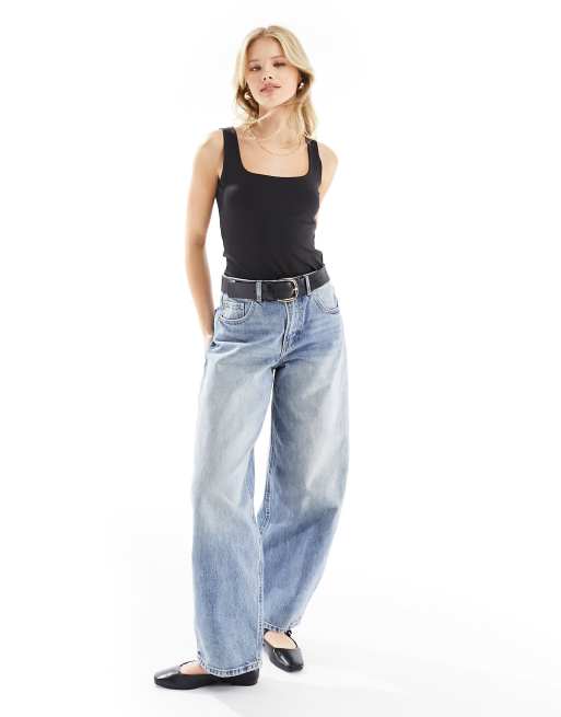 Vero Moda - Top nero in jersey con scollo squadrato versatile, 4 di 4