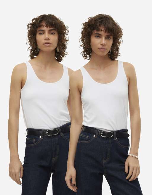 Vero Moda - Top senza maniche bianco brillante