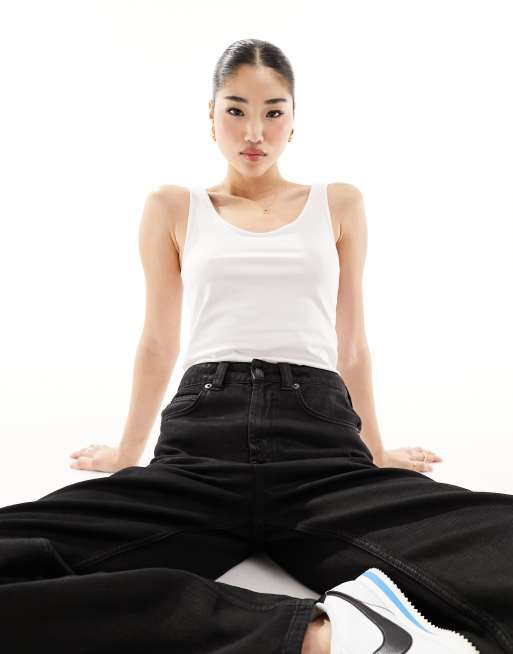 Vero Moda - Top senza maniche morbido taglio lungo bianco