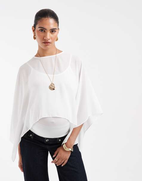 Vero Moda - top tipo capa premamá en blanco - view 1