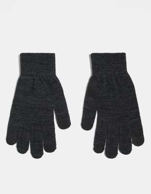 touchscreen gloves in dark gray melange