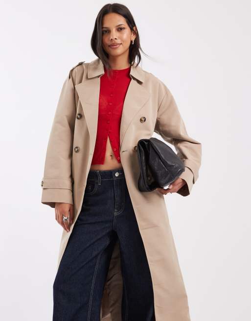 Vero Moda - Trench-coat ceinturé long - Taupe, 3 de 4