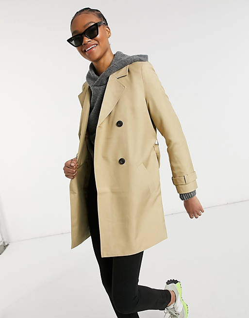 Trench coatF Beige XS Manteau Vero Moda en coloris Neutre Femme Vêtements Manteaux Imperméables et trench coats 