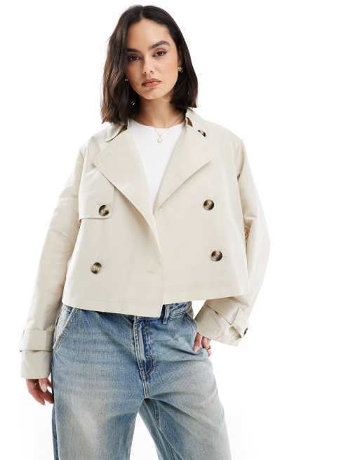 Vero Moda - Trench leggero corto color pietra