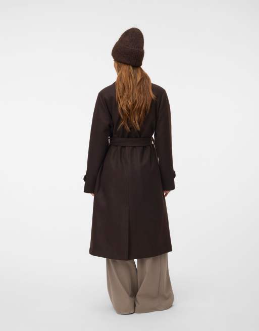 Vero Moda trenchcoat i chocolate torte, 2 av 5