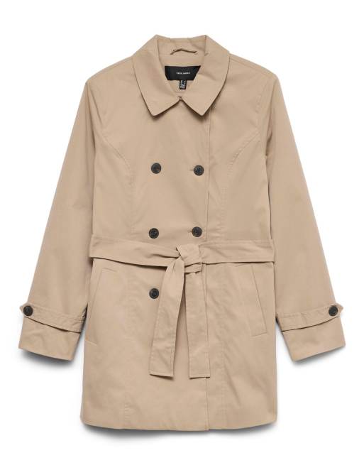 Vero Moda – Trenchcoat in Silber-Nerzbraun, 6 von 6