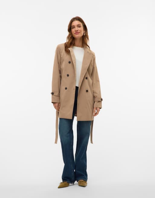 Vero Moda Trenchcoat in silver mink, 3 of 6