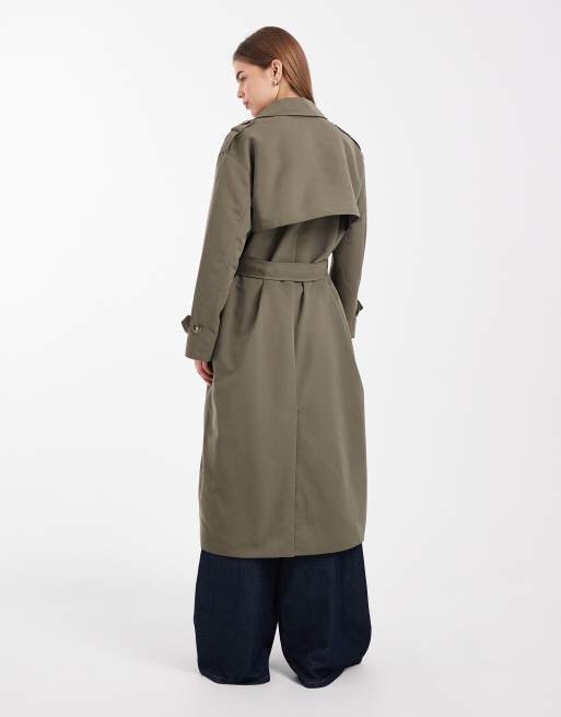Vero Moda - Trenchcoat met lange pasvorm en ceintuur in kalamata groen, 2 van 4