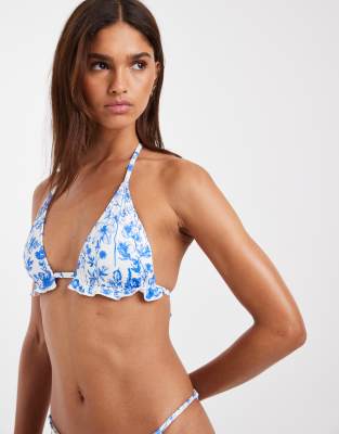 Vero Moda Triangle Bikini Top In Multi
