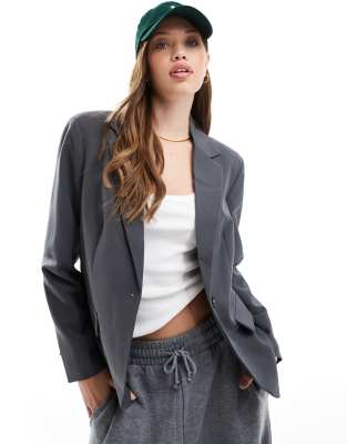 Troian tailored blazer in gray