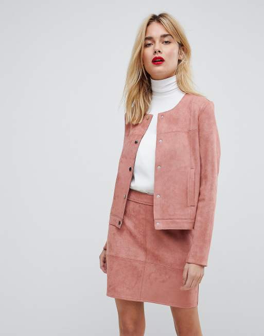 Vero moda 2025 pink suede jacket