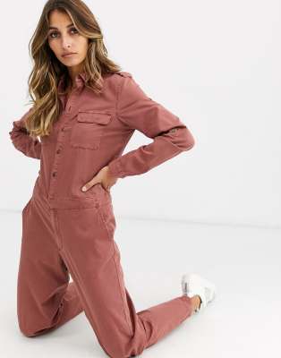 red utility suit