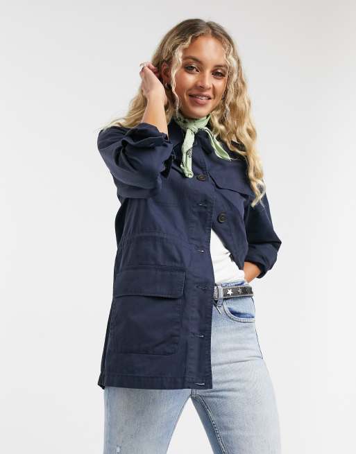 Navy blue shop utility jacket women's