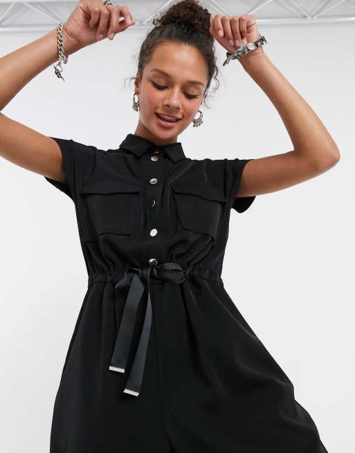 Vero Moda utilty romper in black, 2 of 4
