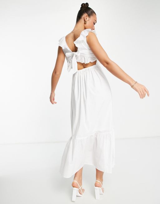 Vero Moda v-neck frill detail maxi | ASOS